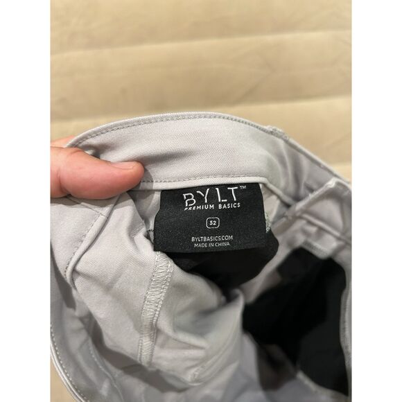 Bylt Premium Basics Pants Mens Size 32 32x30 Gray Stretch Chinos Performance - Picture 5 of 6